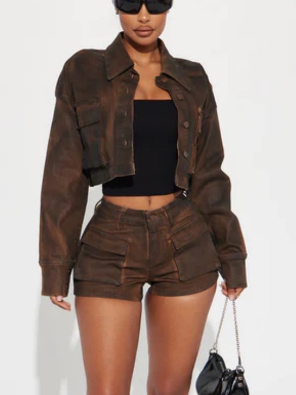 FASHION NOVA Trucker Jacket & Short Set